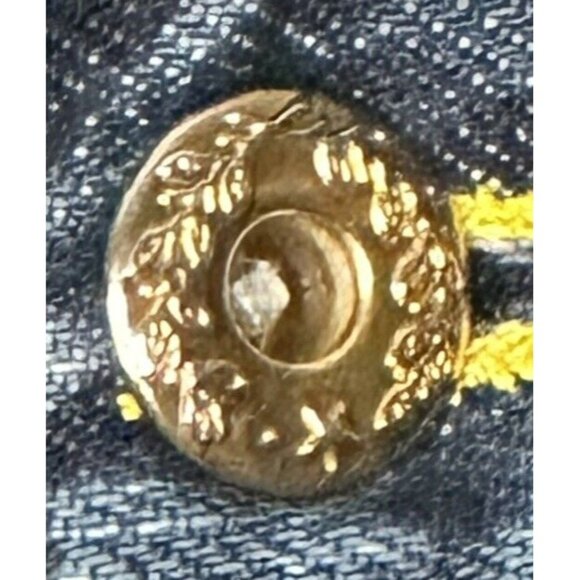 The Year Of Pig Mens Jeans Distressed Gold Silver Embroidered Straight 40x34 - Picture 5 of 16